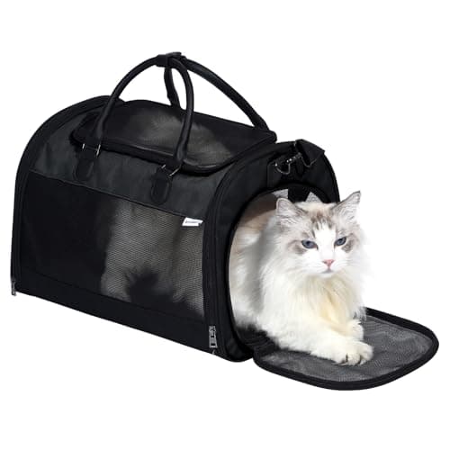 PET MARVEL Cat Carrier Soft Sided for Small Medium Cats Puppy up to 15 Lbs, Airline Approved Mesh Pet Travel Bag, Breathable Bite-Resistant Fabric with Removable Washable Mat - Image 1