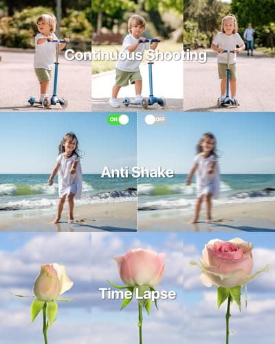 Digital Camera, Kids Camera with 32GB Card, FHD 1080P 44MP Vlogging Camera, 16X Zoom Point and Shoot Digital Camera Compact Portable Rechargeable Cameras for Teens Boys Girls Students Seniors-Black - Thumbnail 3