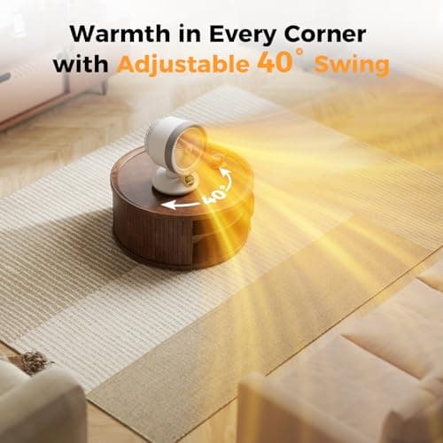 EXNOS Heater and Fan Combo, 2-in-1 1500W Quiet Heater, 2 Modes & Tip-Over Protection - Thumbnail 6