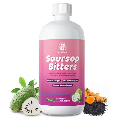 iMATCHME Soursop Bitters Liquid for Digestive & Gut Cleanse, Antioxidant,Skin Health,Cell Regeneration,Immune & Mood Support,Herb Soursop Tea 16 fl oz - Image 1