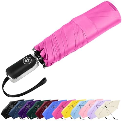Lejorain Small Umbrella Travel Mini - Foldable Automatic Flat Lightweight Umbrella for Pocket Compact Durable Sturdy Windproof Umbrellas - Image 1
