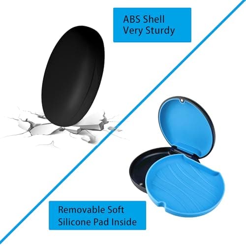 ACSKD Aligner Case, Slim Retainer Box for Travel, Retainer Case Compatible with Invisalign Aligners, Brace Storage Box with Aligner Removal Tool and Chew,Black - Thumbnail 5