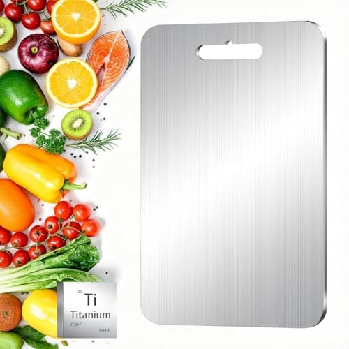 Titanium Cutting Board, 100% Pure Titanium Cutting Boards for Kitchen, Double-sided Food Grade Cutting Boards Non Toxic, Chopping Board Dishwasher Safe for Cutting Meat Vegetable Fruit(12L*8W) - Image 1