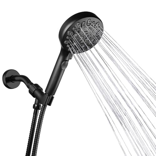 Iopsk Shower Head with Handheld 7 Spray Combo,Hand Held Showerhead with On/Off Switch,High Pressure Detachable Shower Heads with 60" Long Hose (Matte Black) - Image 1