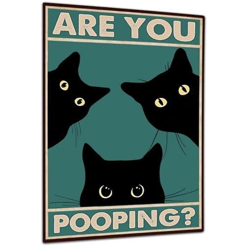 Carastora Bathroom Vintage Metal Tin Sign Funny Sarcastic Party Wall Art Decor Toilet Signs For Bathroom Door Restroom Door Signs Are You Pooping 12x8 Inches - Image 1