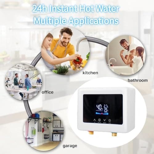 Aottop Electric Tankless Water Heater 110V 3000W - Instant Hot Water Under Sink with Remote Control & Digital Display, Portable Mini On Demand for RV, Kitchen, Bathroom - Thumbnail 5