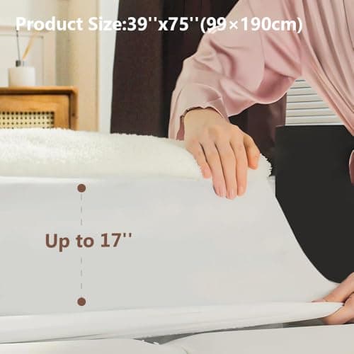 Templewet Heated Mattress Pad Twin Size - Single Control Electric Mattress Pad with 4 Heat Settings & 10 Hour Auto Off,Bed Warmer Mattress Cover 15" Deep - Thumbnail 3
