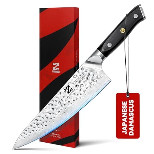 【Chef Choice】 8 Inch Damascus Chef Knife, Anti-Stick Hammered Blade, Japanese AUS-10 67-Layer Kitchen Knife, Ergonomic G10 Handle, Professional Meat & Vegetable Cooking Knife, Gift Box - Image 1