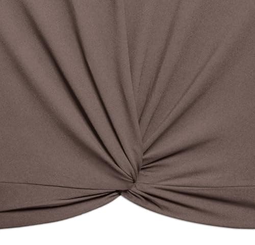 Lastshe Women's Plus Size Summer Crop Tops Short Sleeve Blouses Tie Front Tee T-Shirt Outfits,Brown,1X - Thumbnail 4