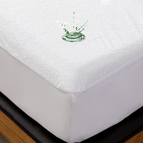 California King Size Waterproof Mattress Cover, Premium Terry Top Mattress Cover, Breathable, Noiseless, Cooing & Machine-Washable Bed Cover with 21" Deep Pocket - Image 1