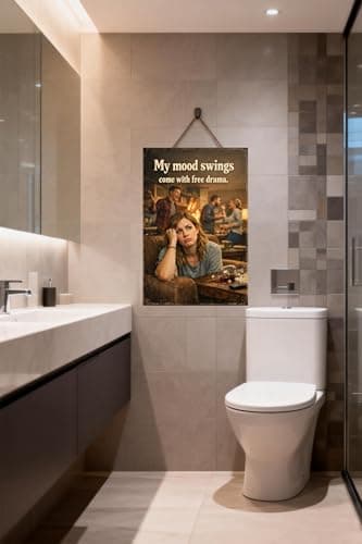 My Mood Swings Come With Free Drama Tin Sign Funny Sarcastic Quote Vintage Metal Wall Decor Humor Plaque Living Room Bar Office Home Gift Rustic Style Art 8x12 Inch - Thumbnail 2