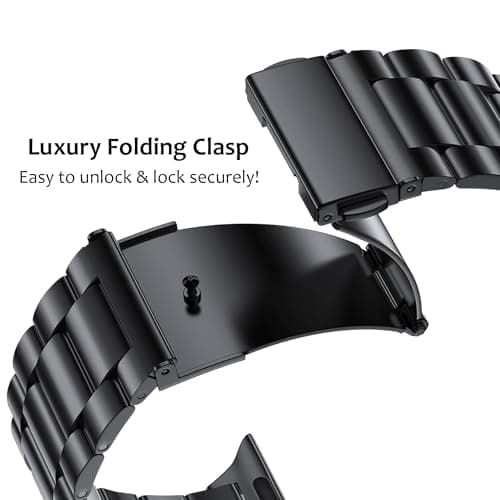 Pugo Top Stainless Steel Band for Apple Watch Ultra 3/2/1 (49mm) & Series 11 10 9-1 SE 3-1(46/45/44/42/41/40/38mm), Metal Strap for Men with Breathable No-Hair-Pinching Links, Heavy Duty iWatch Bracelet with Removal Tool - Thumbnail 4