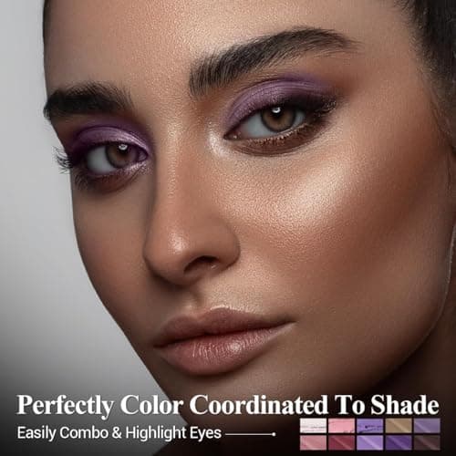 LUXAZA 10PCS Eyeshadow Stick Set,Pro Longwear Purple Cream Eye Shadow Brightener Pencil Crayon Makeup Sticks-Grape Glam - Thumbnail 3