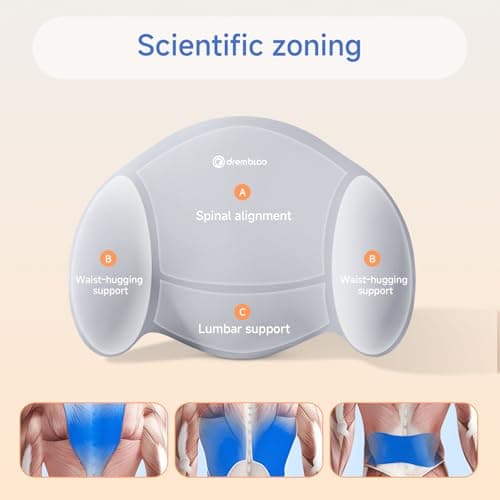 drembloo Lumbar Support Pillow for Office Chair, Extra Dense Memory Form Pillow Lumbar Pillow for Car, Back Support Pillow for Recliner Chair, Chair Back Support for Lower Back Pain Relief - Thumbnail 5