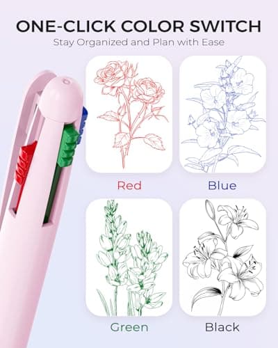 Four Candies Multicolor Pens, 4-in-1 Colored Pen, 9 Pack 1.0mm 4 Color Pens, Quick Dry Nurse Pens, Smooth Writing Colored Ink Pens, Comfort Grip & Macaron Office And School Supplies, Gifts For Women - Thumbnail 2