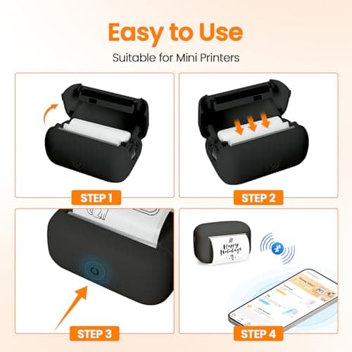 NULLTONEX Label Maker Machine with Tape: Portable Sticker Printer, Support Continuous Label, Sticker Maker Machine with Multiple Templates for Home, Kitchen, School, Office Organization, Black - Thumbnail 5