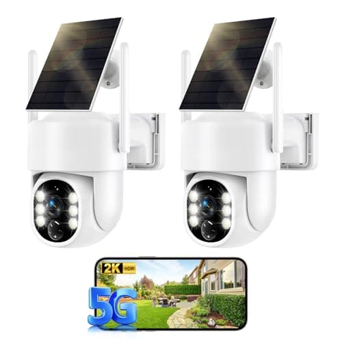 Noaheye Solar Security Cameras Wireless Outdoor, 5G&2.4GHz Cameras for Home Security, 2K Solar Outdoor Camera, Color Night Vision, AI Human Detection, 2-Way Talk, Siren Alarms (2-Pack) - Image 1