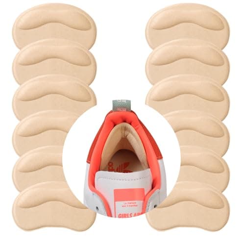 GQTJP Heel Pads Cushion Inserts for Loose Shoes, Heel Grips & Liners for Men Women – Protectors Against Blisters, Heel Pain, Slipping & Friction(6 Pairs, Beige)