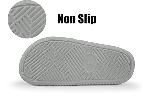 Weweya Cozy Shower Shoes for Men Women Non-Slip House Slides Pool Beach Sandals Grey Women Size 7 Men Size 5.5 - Thumbnail 3