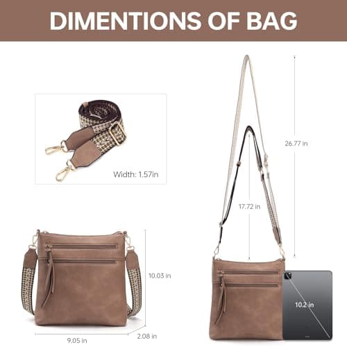 GEMIU Crossbody Purses for Women Multi Pocket Crossbody Bags for Women Trendy Dark Taupe - Thumbnail 3