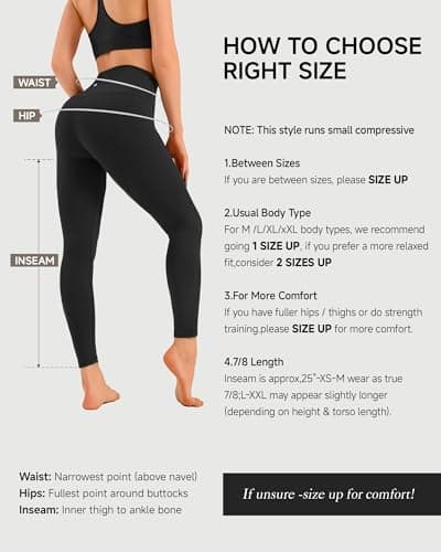 MXYMXY 25" High Waist Yoga Pants for Women – Quick Dry Sculpting Leggings Tummy Control Squat Proof Hidden Pocket for Running Black - Thumbnail 2