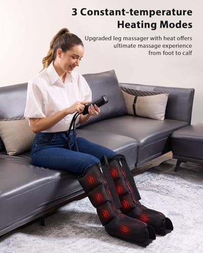 CINCOM Leg Massager with Heat and Compression for Circulation and Pain Relief Foot and Leg Massager Birthday Gifts for Women Men - Thumbnail 4