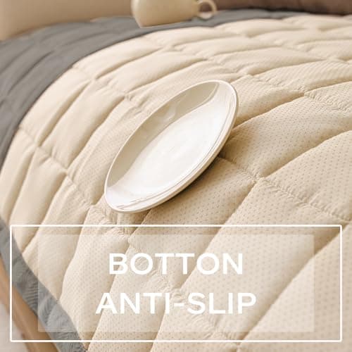 WUJUWUSHU Couch Covers for Dogs, Non-Slip Washable Sofa Covers for 3 Cushion Couch, Soft Comfortable Pet-Friendly Furniture Protector for High Traffic Living Rooms (Gray, 27.6''x82.7'') - Thumbnail 5