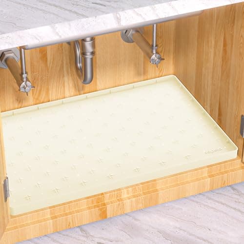 Sdpeia Under Sink Mat 22"×14" Waterproof Silicone Cabinet Liner & Sink Protector for Kitchen & Bathroom, Multi-Purpose Organizers Tray for Pets, Laundry, Cat Litter Mat - Image 1