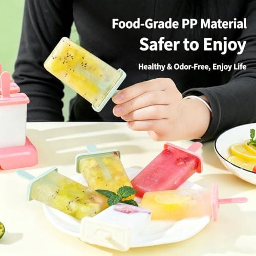 Popsicle Molds Set 9 Pieces with 50 disposable wooden sticks-BPA Free,Easy-Release Ice Pop Molds,Homemade Ice Cream Molds(Blue) - Thumbnail 6