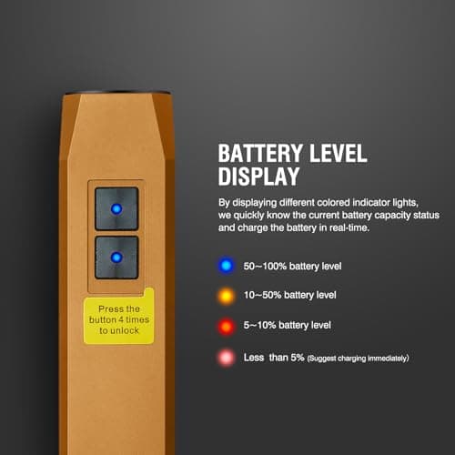 ERITOM Rechargeable EDC Flashlight USB C with White Light, UV and Green Beam 1000 Lumens Portable Flat Flashlight,Programming dimming，for Night Duty, Emergency Repair Brown - Thumbnail 6