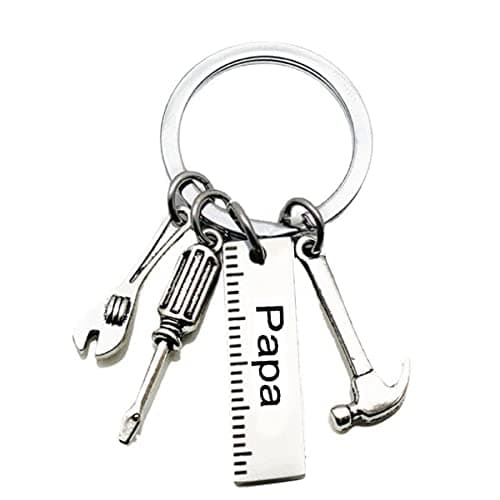 Ediseng Funny Bonus Father Gifts,Customized Dad Birthday Gift,Cool Keychain for Men,Personalized Dad Gifts from Daughter/Son/Wife (silver) - Image 1