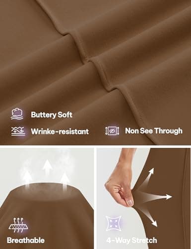 AVAMO Wide Leg Dress Pants for Women Pull On Stretchy Work Pants with Pockets High Elastic Waist Office Business Coffee - Thumbnail 4