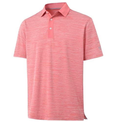 M MAELREG Mens Golf Shirt Short Sleeve Dry Fit Moisture Wicking Heather Pique Casual Collared Polo Shirts for Men - Image 1