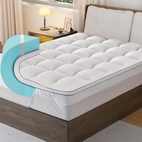 GEMBED Firm Memory Foam Mattress Topper Twin XL Size - Dual Layer 3 Inch Cooling Gel Memory Pad and 1 Inch Pillow Top Mattress Cover for Back Pain - 39" x 80" x 4" - Image 1