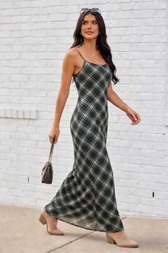ZAFUL Womens Summer Maxi Dress Spaghetti Strap Mesh Stretch A Line Dresses 2026 Gingham Cute Casual Beach Vacaion Slip Long Sundress Spring Clothing Black X-Large - Thumbnail 6