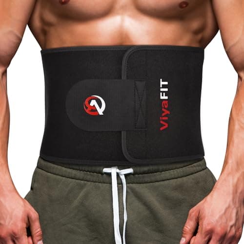 Viyafit Waist Trimmer Belt, Premium Waist Trainer for Women & Men Weight Loss Red - Image 1