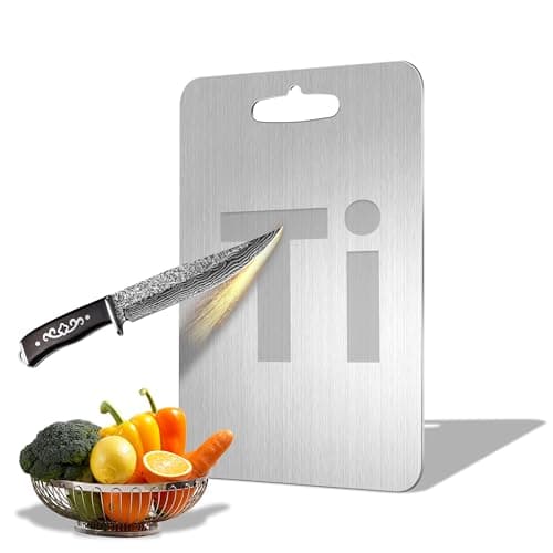 Titanium Cutting Board - 100% Pure Titanium Cutting Boards for Kitchen Double Sided Non Toxic Titanware for Meat/Vegetables, Hygiene Durable Dishwasher Safe Metal Chopping Board Large - Image 1
