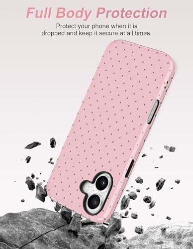 Aitipy Magnetic Polka Dot Phone Case for iPhone 16 Plus, Compatible with MagSafe, Cute Pink Polka Dots Aesthetic Soft TPU and Hard PC Shockproof Protective Phone Cover for Women Girls-Shiny - Thumbnail 4