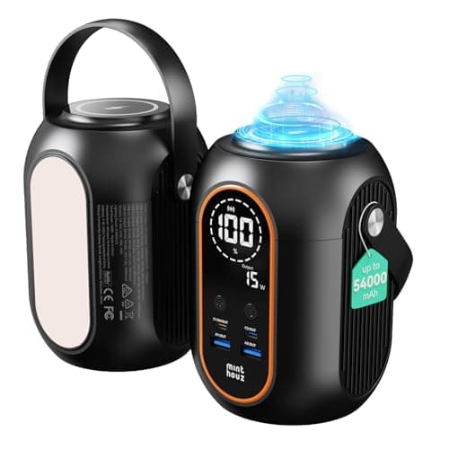 Minthouz 140w 54000mAh Laptop Power Bank with 65W Power Adapter, Versatile Camping Lighting, Wireless Charging, Smart Display, Portable Power Station for iPhone 17/16/15 Pro Max, MacBook, Dell, HP - Image 1