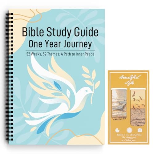 FITHOME Bible Study Guide in a Year with Bookmark, Bible Journaling in 52 Week Daily Devotional Book for Women Girls, Bibles Journal Kit with Note Space Study Supplies Accessories Christian Gifts (A4) - Image 1