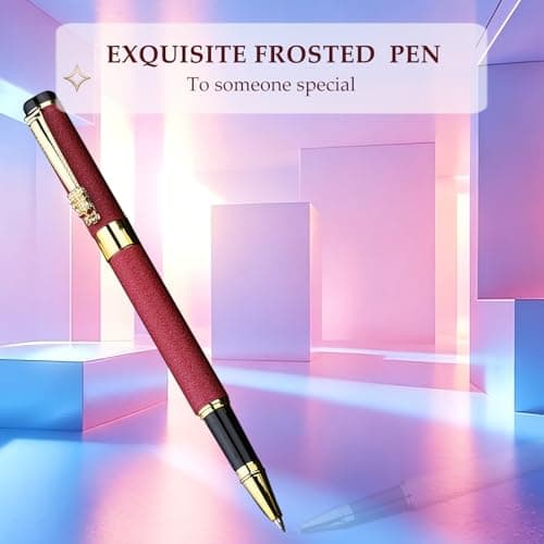 ZJEOSO Luxury Pen,Best Luxury Ball Pen Gift Set for Women,Black Ink Fancy Pen Refillable for Executive Office,Professional,pretty pens,cool pens,Nice cute Designer Pen (Red) - Thumbnail 6