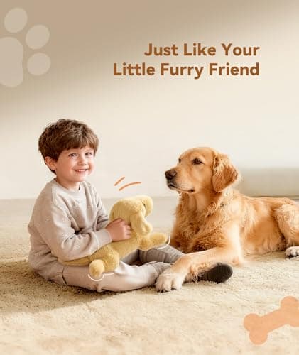 Dreamegg Microwavable & Weighted Stuffed Animal, Unscented Microwave Heating Pad for Period Cramps, 1.4 Lbs Puppy, Washable Cover, Realistic Hug, Cute Heatable Plushies, Gifts for Mother’s Day, Kids - Thumbnail 5