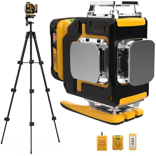 Laser Level 360 Self Leveling with Tripod,DEGLASERS 4x360 Green Laser Level with 12V Rechargeable Battery(40 Hrs),Remote Control, Magnetic Rotating Stand,Hard Carry Case for Construction - Image 1