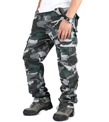 BAYAMO Mens Camo Cargo Pants Military Fatigue BDU Pant Hunting Combat Work Hiking Casual Pants with 8 Pockets (Camo Blue,32) - Image 1