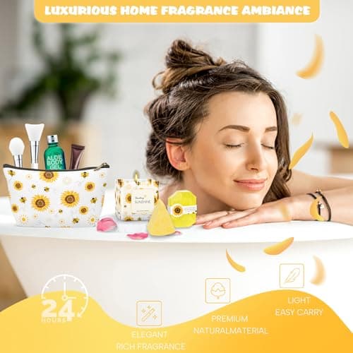 Sunflower Gift Baskets for Women,Sending Sunshine Unique Birthday Cheer Up Box Self Care Package,Get Well Soon Spa Gifts Set Box w/Blanket - Thinking of You Gift for Her,Girls,Women,Sister,Mom - Thumbnail 3