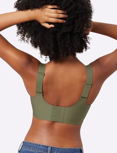 Tarbo Push Up Bra for Women No Underwire Wireless Jelly Bras Seamless Supportive Bralettes Comfortable Soft Full Coverage Tshirt Brassiere Green L - Thumbnail 5