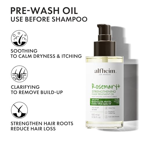 ALFHEIM Rosemary+ Pre-Wash Scalp Oil – Purifying Hair Oil – Hair Treatment and Scalp Clarifying Oil Made with Rosemary Extract – Lightweight Smoothing & Balancing Treatment – Silicone Free – 3.38 oz - Thumbnail 2