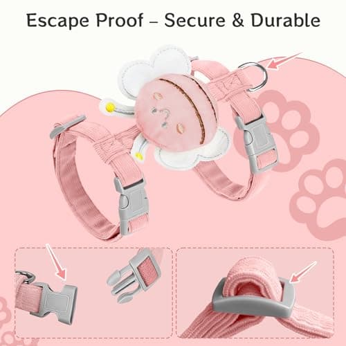 Cat Harness and Leash Set - Escape Proof Adjustable Soft Vest for Cats, Breathable Comfortable Kitten Harness for Outdoor Walking and Travel - Thumbnail 3