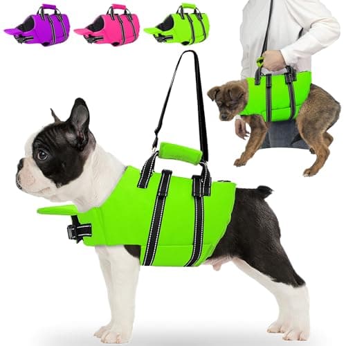 Fragralley Dog Life Jacket with Self-Locking Zipper, High-Buoyancy Ripstop Dog Swimming Vest, Floating Vest with Rescue Handle for Swimming and Boating, PFD Available for Small, Medium, and Large Dogs - Image 1