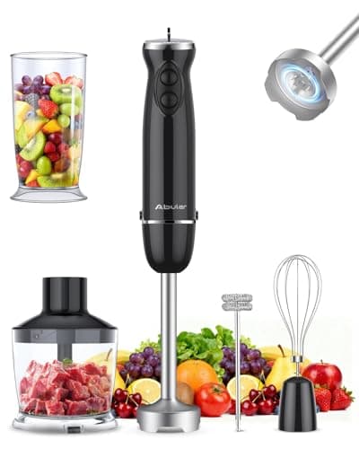 Immersion Blender Handheld Hand Blender, 1000W 5 in 1 Hand Mixer Stick, BPA-Free 12 Speed Handheld Blender 304 Stainless, Mixing Beaker, Chopper, Whisk, Milk Frother, Soup, Smoothies, Baby Food, Sauce - Image 1